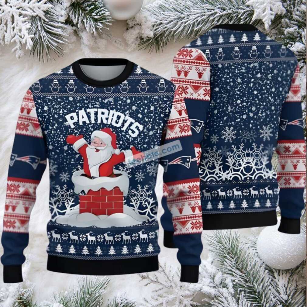 New England Patriots Santa Claus Ugly Xmas Sweater Party Blue New England Patriots Santa Claus Ugly Xmas Sweater Party Blue