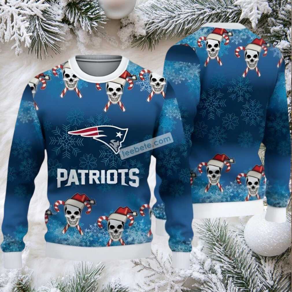 New England Patriots Skull Ugly Cardigan Christmas Blue New England Patriots Skull Ugly Cardigan Christmas Blue