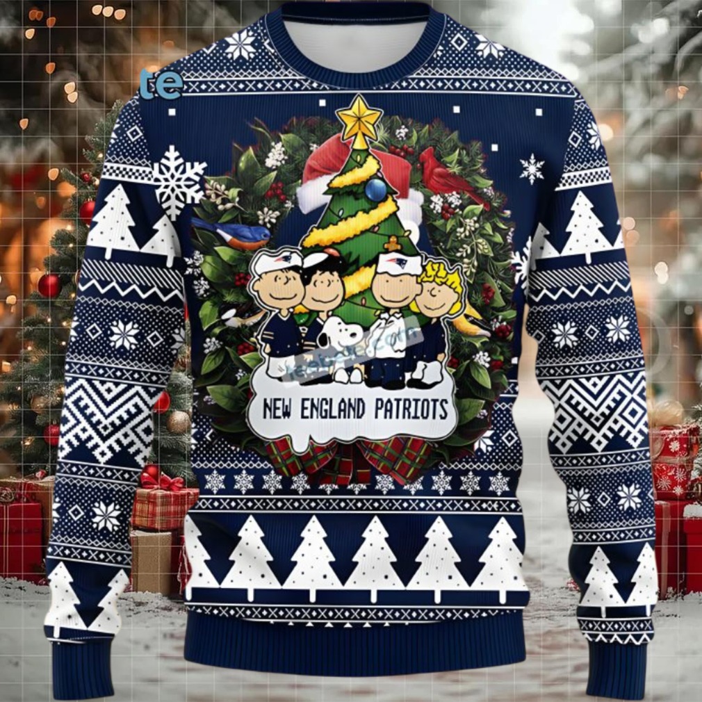 New England Patriots Snoopy The Peanut Vintage Ugly Christmas Sweaters Blue