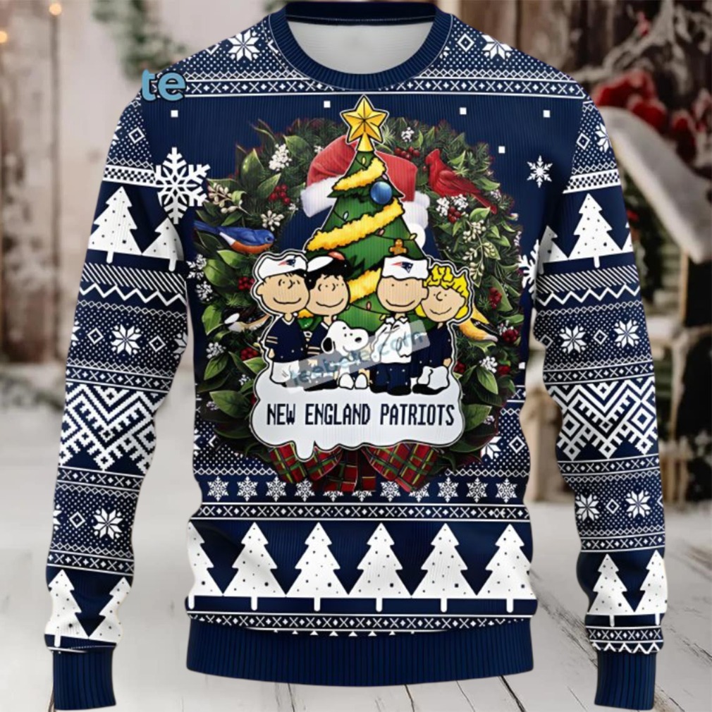 New England Patriots Snoopy The Peanut Vintage Ugly Christmas Sweaters Blue