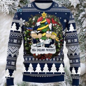 New England Patriots Snoopy The Peanut Vintage Ugly Christmas Sweaters Blue