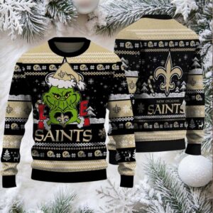 New Orleans Saints NFL Grinch Love Ugly Christmas Sweater