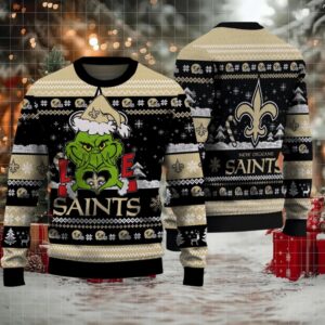 New Orleans Saints NFL Grinch Love Ugly Christmas Sweater