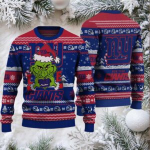 New York Giants NFL Grinch Love Ugly Christmas Sweater
