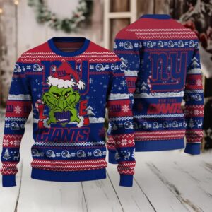 New York Giants NFL Grinch Love Ugly Christmas Sweater