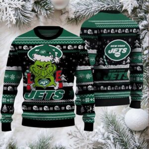 New York Jets NFL Grinch Love Ugly Christmas Sweater