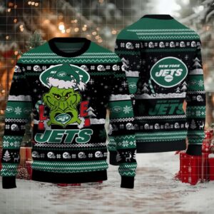 New York Jets NFL Grinch Love Ugly Christmas Sweater