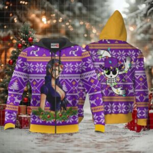 Nico Robin Ugly Christmas Sweater One Piece Anime 1k506 Fan Gift Stylist Unisex Cartoon Graphic Outfits Aop 3d Hoodie,