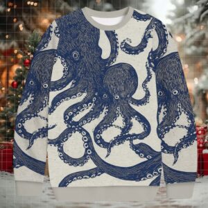 Ocean Octopus Christmas Ugly Sweatshirt Ocean Octopus Christmas Ugly Sweatshirt