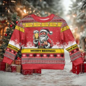 Personalized Germany Christmas Kid Ugly Christmas Sweater Santa Claus Merry Beermas