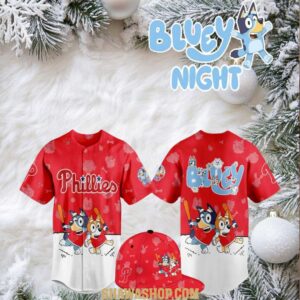 Philadelphia Phillies 2025 Bluey MLB Game Night Christmas Baseball Jersey