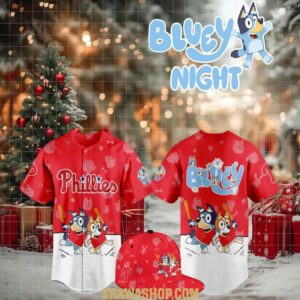 Philadelphia Phillies 2025 Bluey MLB Game Night Christmas Baseball Jersey