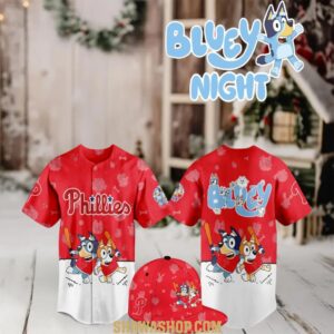 Philadelphia Phillies 2025 Bluey MLB Game Night Christmas Baseball Jersey