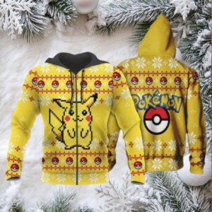 Pikachu Anime Pokemon Manga Ugly Christmas Sweater 1k802 Fan Gift Stylist Unisex Cartoon Graphic Outfits Aop 3d Hoodie