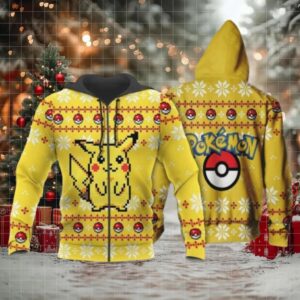 Pikachu Anime Pokemon Manga Ugly Christmas Sweater 1k802 Fan Gift Stylist Unisex Cartoon Graphic Outfits Aop 3d Hoodie