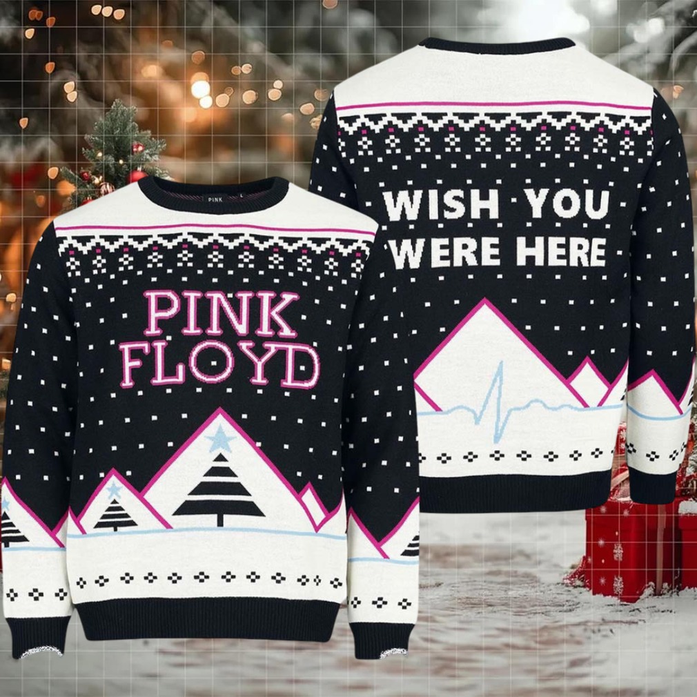 Pink Floyd Wish You Were Here Classic Logo Snowy Night Knitted Ugly Christmas Sweater
