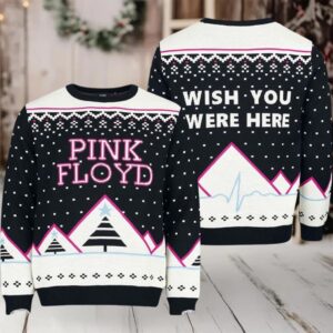 Pink Floyd Wish You Were Here Classic Logo Snowy Night Knitted Ugly Christmas Sweater