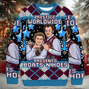 Prestige Worldwide Boats N Hoes Christmas Ugly Sweatshirt