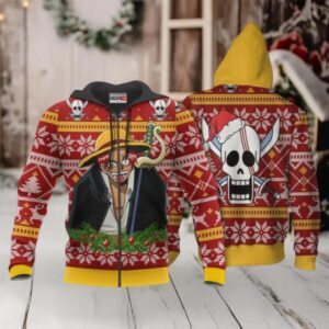 Red Hair Shanks Ugly Christmas Sweater One Piece Anime 1k505 Fan Gift Stylist Unisex Cartoon Graphic Outfits Aop 3d Hoodie,