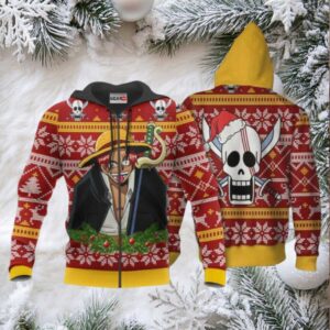 Red Hair Shanks Ugly Christmas Sweater One Piece Anime 1k505 Fan Gift Stylist Unisex Cartoon Graphic Outfits Aop 3d Hoodie,