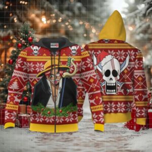 Red Hair Shanks Ugly Christmas Sweater One Piece Anime 1k505 Fan Gift Stylist Unisex Cartoon Graphic Outfits Aop 3d Hoodie,