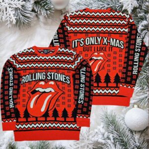 Rolling Stones Holiday It Is Only Xmas But I Like It Vintage Gift For Fans 2025 Ugly Christmas Sweater