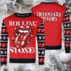 Rolling Stones Grinch Pattern In Tongue With Green Lips Funny Signature Logo Ugly Christmas Sweater Rolling Stones Grinch Pattern In Tongue With Green Lips Funny Signature Logo Ugly Christmas Sweater
