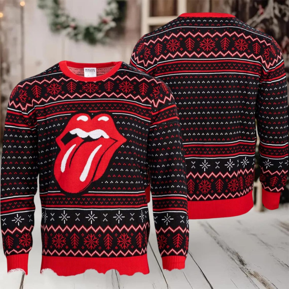 Rolling Stones Signature Big Lips Tongue Personalized Gift For Fans Ugly Christmas Sweater Rolling Stones Signature Big Lips Tongue Personalized Gift For Fans Ugly Christmas Sweater