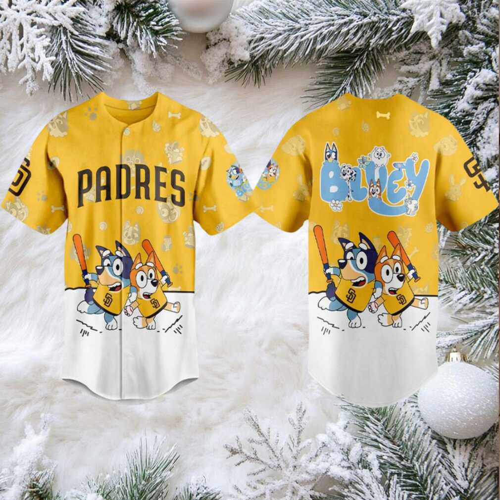 San Diego Padres 2025 Bluey MLB Game Night Christmas Baseball Jersey