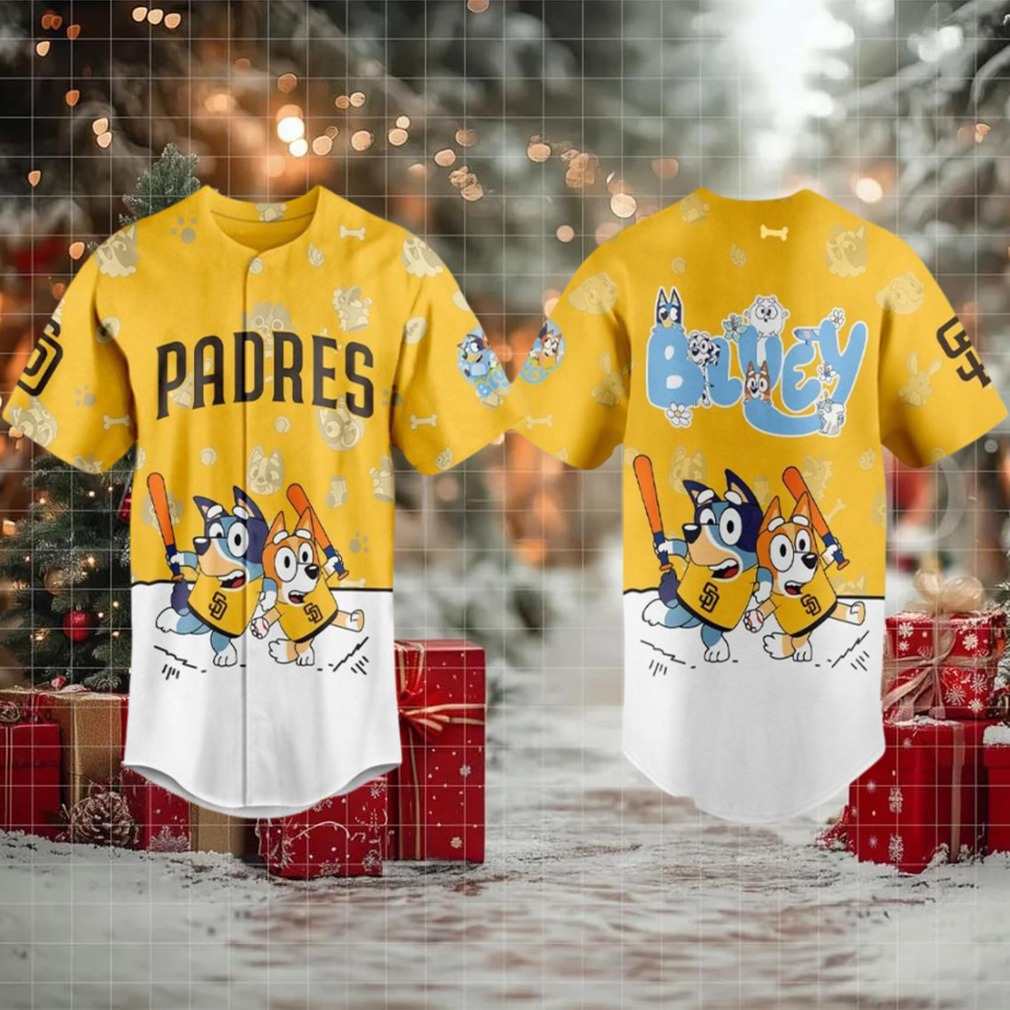 San Diego Padres 2025 Bluey MLB Game Night Christmas Baseball Jersey