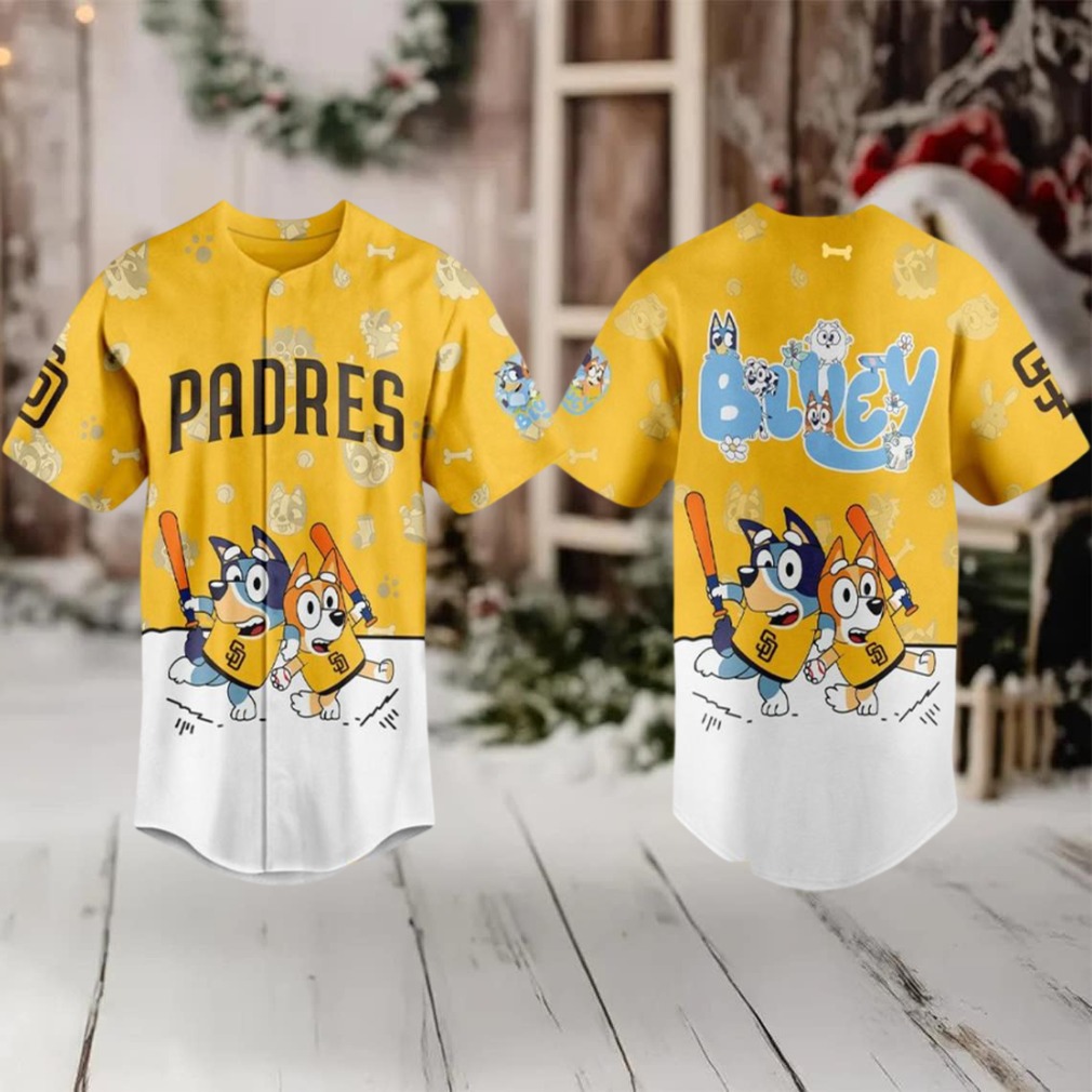San Diego Padres 2025 Bluey MLB Game Night Christmas Baseball Jersey San Diego Padres 2025 Bluey MLB Game Night Christmas Baseball Jersey