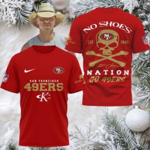 San Francisco 49ers Kenny Chesney No Shoes Nation 2025 Niners Hoodie T Shirt
