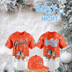 San Francisco Giants 2025 Bluey MLB Game Night Christmas Baseball Jersey