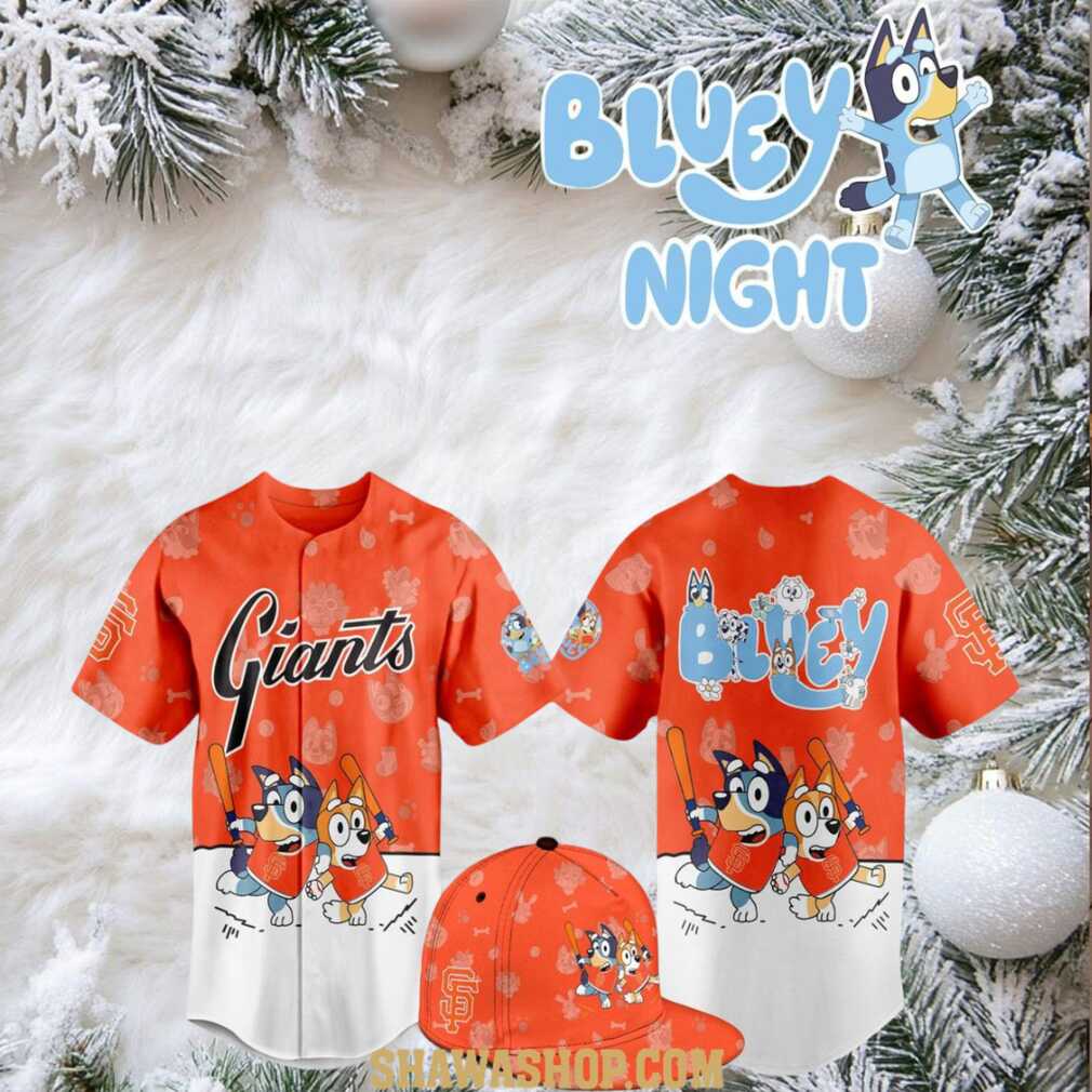 San Francisco Giants 2025 Bluey MLB Game Night Christmas Baseball Jersey