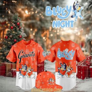 San Francisco Giants 2025 Bluey MLB Game Night Christmas Baseball Jersey