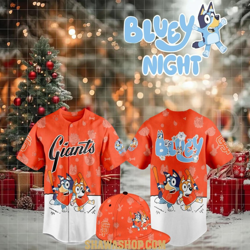 San Francisco Giants 2025 Bluey MLB Game Night Christmas Baseball Jersey