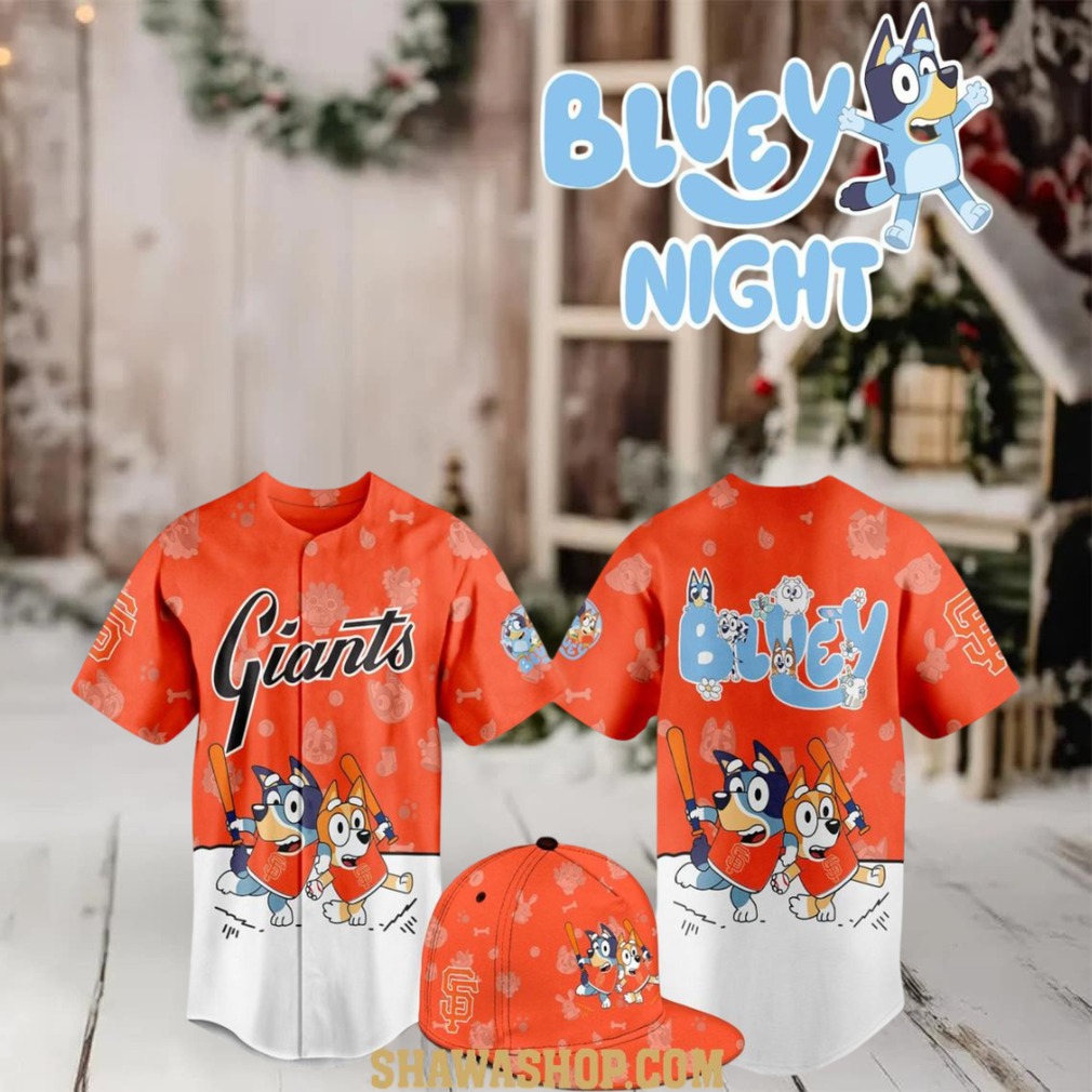 San Francisco Giants 2025 Bluey MLB Game Night Christmas Baseball Jersey San Francisco Giants 2025 Bluey MLB Game Night Christmas Baseball Jersey