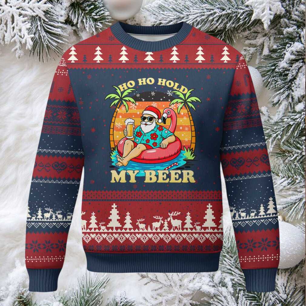 Santa Beer Xmas Ugly Christmas Sweater Ho Ho Ho My Beer