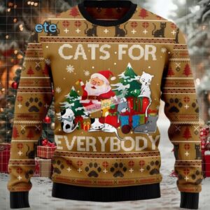 Santa Cat For Everybody Ugly Xmas Sweater