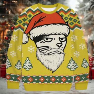 Santa Cat Funny Christmas Ugly Sweatshirt