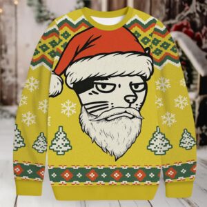 Santa Cat Funny Christmas Ugly Sweatshirt