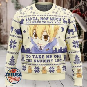 Santa, How Much Do I Have To Pay You Ouran High School Host Club Ugly Christmas Sweater