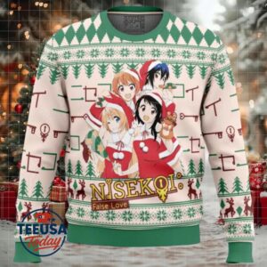 Santa Kosaki, Chitoge, Seishiro, Marika Nisekoi Ugly Christmas Sweater