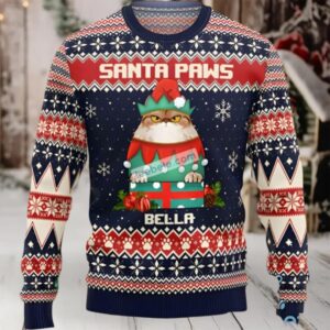 Santa Paws Cat Best Ugly Christmas Sweaters