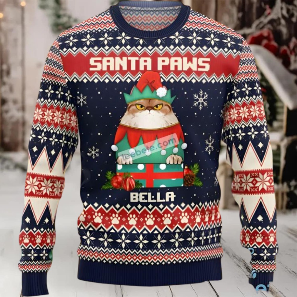 Santa Paws Cat Best Ugly Christmas Sweaters Santa Paws Cat Best Ugly Christmas Sweaters