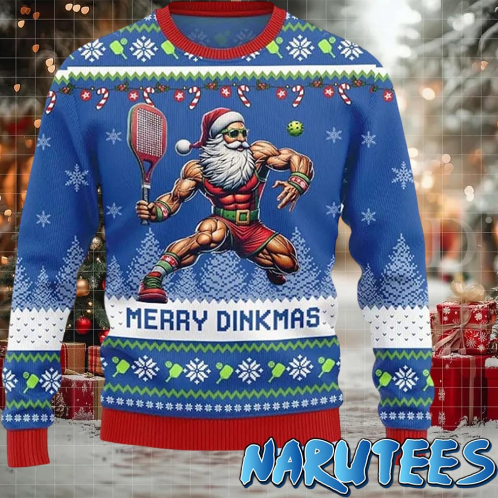 Santa Pickleball Merry Dinkmas Ugly Christmas Sweater Santa Pickleball Merry Dinkmas Ugly Christmas Sweater