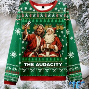 Santa Selfie The Audacity Ugly Christmas Sweater