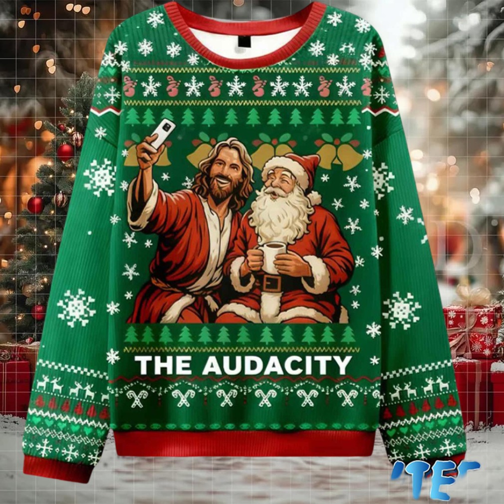 Santa Selfie The Audacity Ugly Christmas Sweater Santa Selfie The Audacity Ugly Christmas Sweater