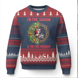 Santa Xmas Ugly Christmas Sweater Baby Jesus Christian Xmas