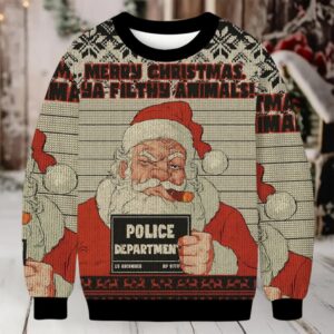Santa's Mugshot Christmas Ugly Sweatshirt
